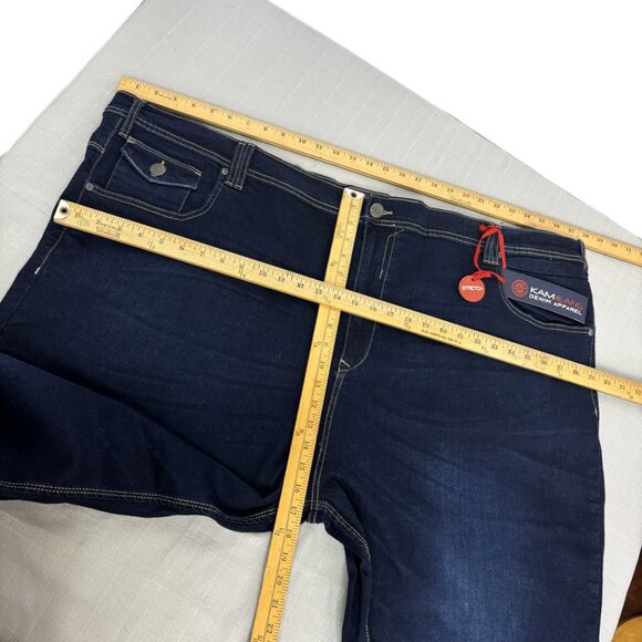 KAM Big and Tall Dark Blue Regular Comfort Fit Stretch Jeans Size 56 Waist NWT - Picture 9 of 10